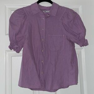 Zara purple puff blouse